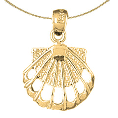 Colgante de concha de plata de ley (bañado en rodio o oro amarillo)