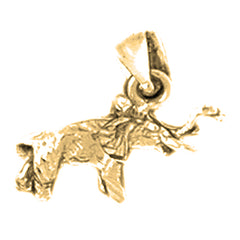 Yellow Gold-plated Silver 3D Elephant Pendant