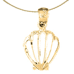 Sterling Silver Shell Pendant (Rhodium or Yellow Gold-plated)