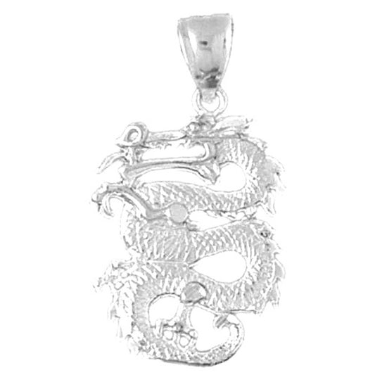 Sterling Silver 3D Dragon Pendant