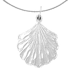 Sterling Silver Shell Pendant (Rhodium or Yellow Gold-plated)