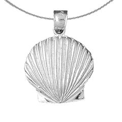 Sterling Silver Shell Pendant (Rhodium or Yellow Gold-plated)