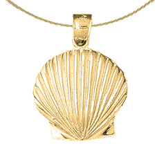 Sterling Silver Shell Pendant (Rhodium or Yellow Gold-plated)