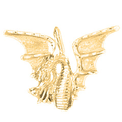 Yellow Gold-plated Silver Dragon Pendant