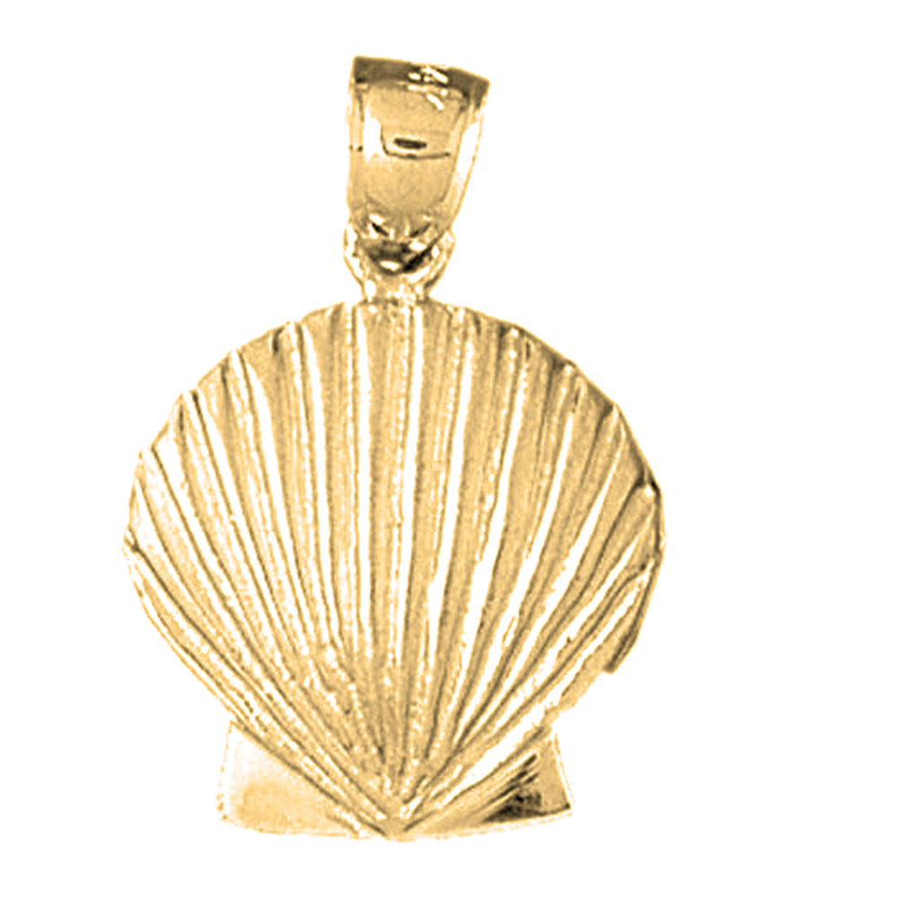 Yellow Gold-plated Silver Shell Pendant