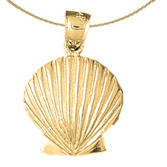 Sterling Silver Shell Pendant (Rhodium or Yellow Gold-plated)