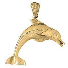 Yellow Gold-plated Silver Dolphin Pendant