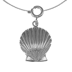 Sterling Silver Shell Pendant (Rhodium or Yellow Gold-plated)