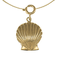Sterling Silver Shell Pendant (Rhodium or Yellow Gold-plated)