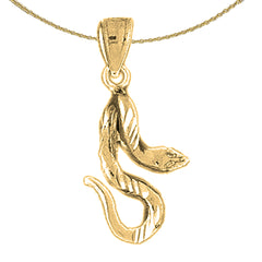 Sterling Silver Snake Pendant (Rhodium or Yellow Gold-plated)