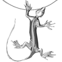 Sterling Silver Lizard Pendant (Rhodium or Yellow Gold-plated)