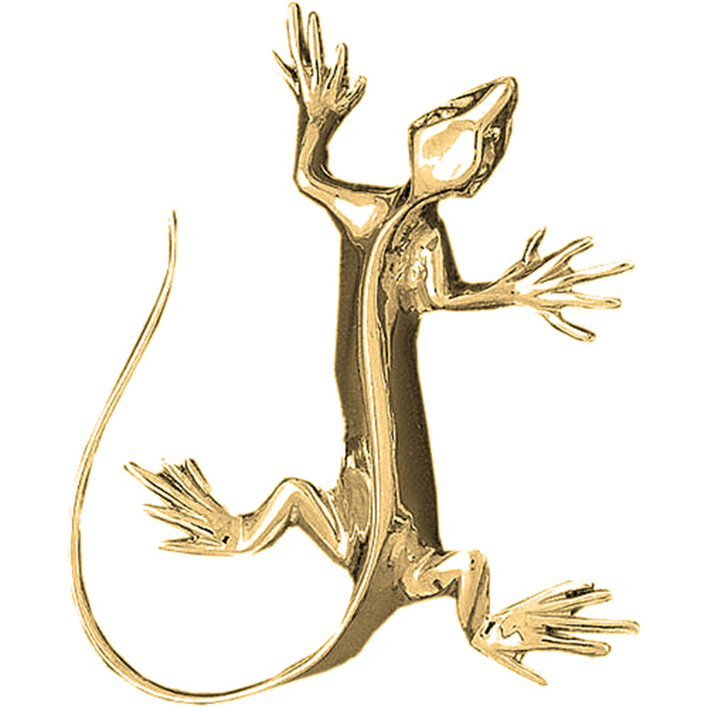 Yellow Gold-plated Silver Lizard Pendant