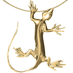 Sterling Silver Lizard Pendant (Rhodium or Yellow Gold-plated)
