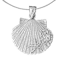 Sterling Silver Shell Pendant (Rhodium or Yellow Gold-plated)