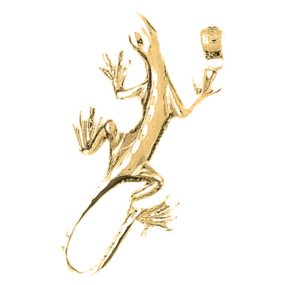 Yellow Gold-plated Silver Lizard Pendant