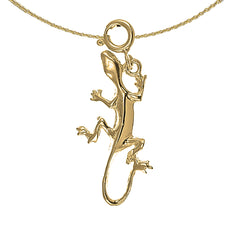 Sterling Silver Lizard Pendant (Rhodium or Yellow Gold-plated)