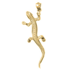 Yellow Gold-plated Silver Lizard Pendant