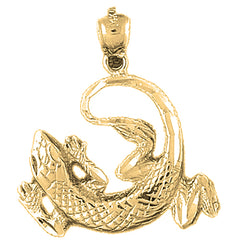 Yellow Gold-plated Silver Lizard Pendant