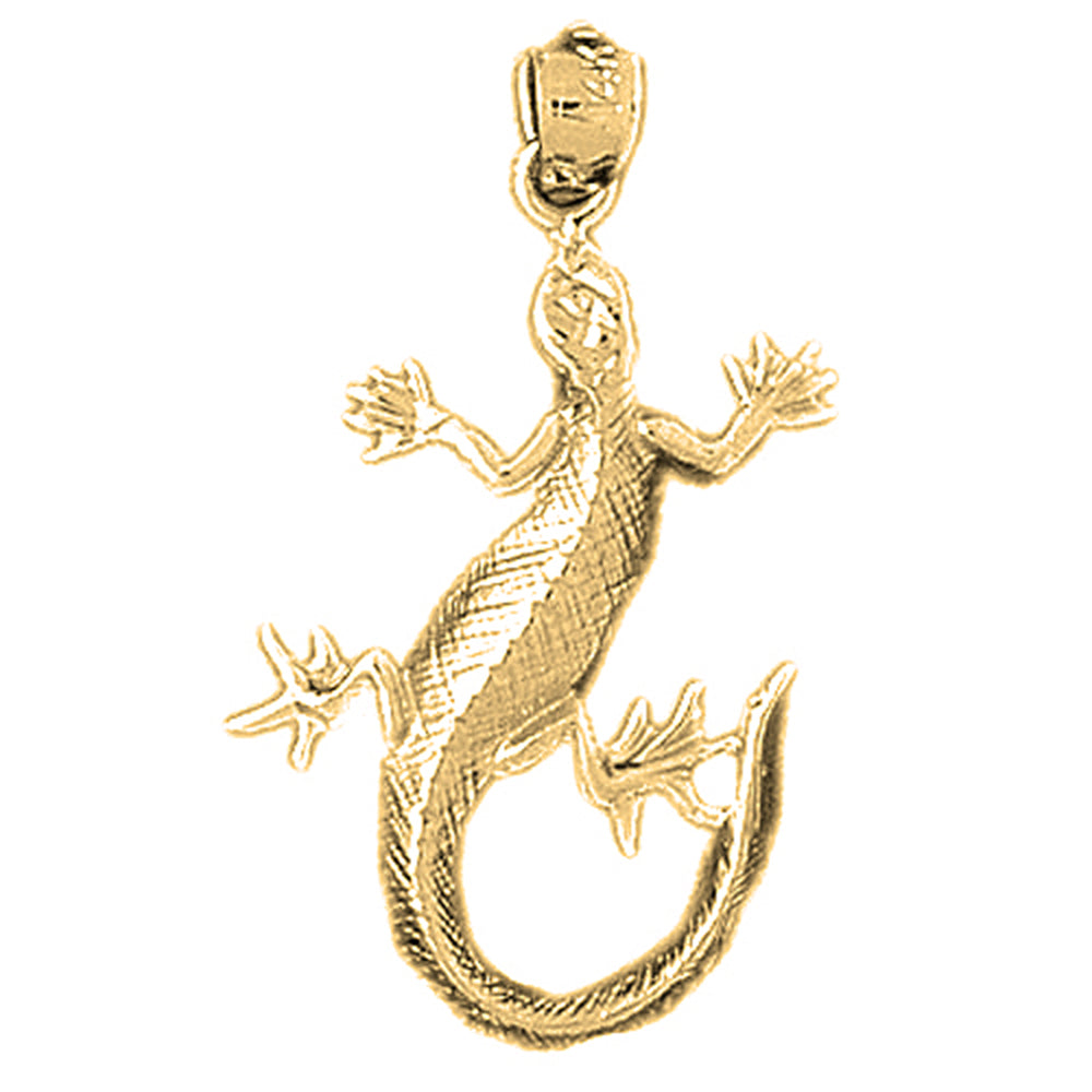Yellow Gold-plated Silver Lizard Pendant