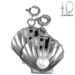 14K or 18K Gold Shell With Pearl Earrings