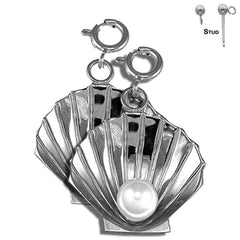 14K or 18K Gold Shell With Pearl Earrings
