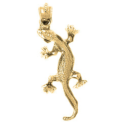Yellow Gold-plated Silver Lizard Pendant