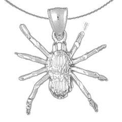 Sterling Silver Spider Pendant (Rhodium or Yellow Gold-plated)
