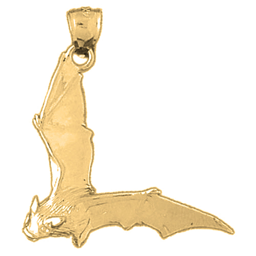 Yellow Gold-plated Silver Bat Pendant