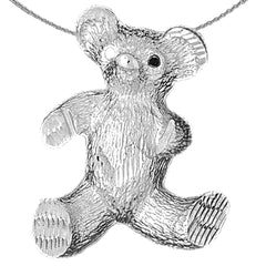 Teddybär-Anhänger aus Sterlingsilber (rhodiniert oder gelbvergoldet)