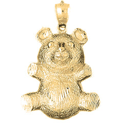 Yellow Gold-plated Silver Teddy Bear Pendant