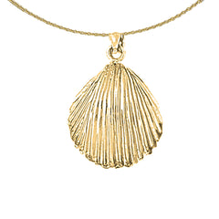 Colgante de concha de plata de ley (bañado en rodio o oro amarillo)
