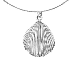 Colgante de concha de plata de ley (bañado en rodio o oro amarillo)