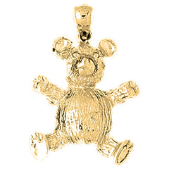 Yellow Gold-plated Silver Teddy Bear Pendant