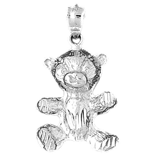 Sterling Silver Teddy Bear Pendant
