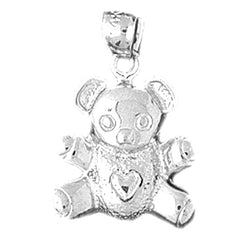 Sterling Silver Teddy Bear Pendant