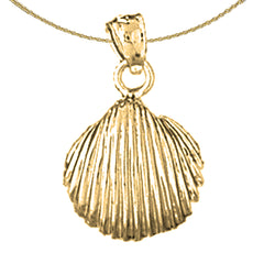 Sterling Silver Shell Pendant (Rhodium or Yellow Gold-plated)