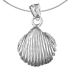 Sterling Silver Shell Pendant (Rhodium or Yellow Gold-plated)