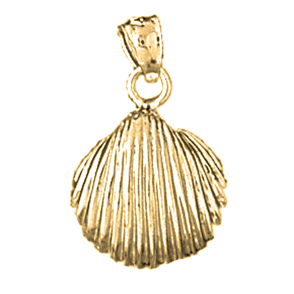 Yellow Gold-plated Silver Shell Pendant