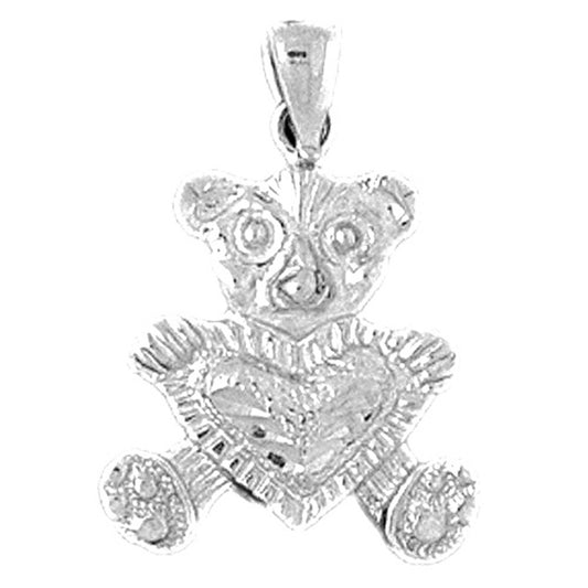 Sterling Silver Teddy Bear Pendant