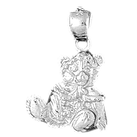 Sterling Silver Teddy Bear Pendant
