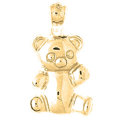 Yellow Gold-plated Silver Teddy Bear Pendant