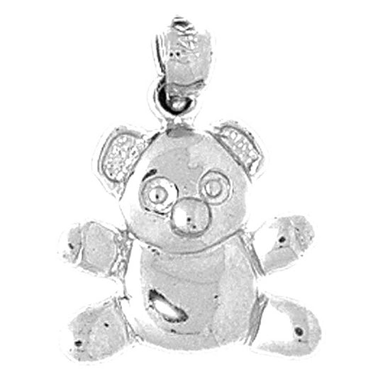 Sterling Silver Teddy Bear Pendant