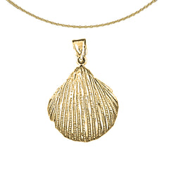 Sterling Silver Shell Pendant (Rhodium or Yellow Gold-plated)