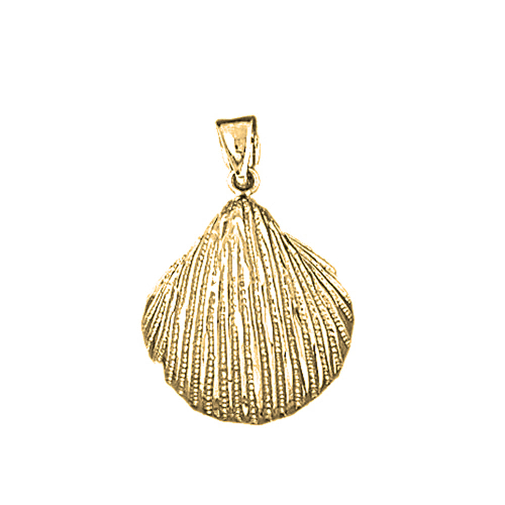 Yellow Gold-plated Silver Shell Pendant