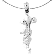 Sterling Silver Teddy Bear Pendant (Rhodium or Yellow Gold-plated)