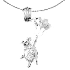 Sterling Silver Teddy Bear Pendant (Rhodium or Yellow Gold-plated)