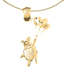Sterling Silver Teddy Bear Pendant (Rhodium or Yellow Gold-plated)