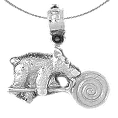 Sterling Silver Teddy Bear Pendant (Rhodium or Yellow Gold-plated)