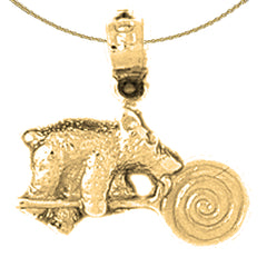 Sterling Silver Teddy Bear Pendant (Rhodium or Yellow Gold-plated)