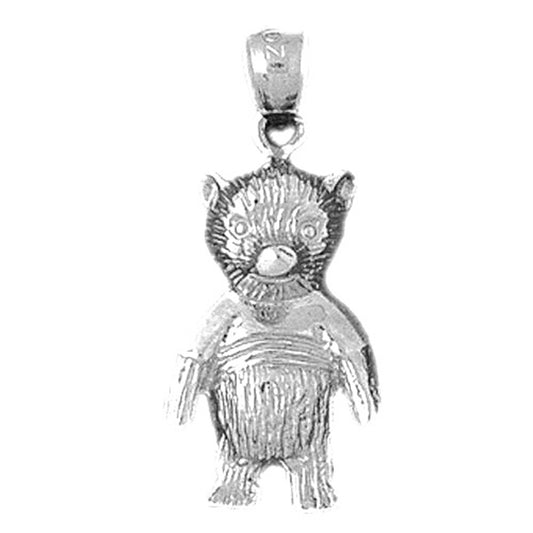 Sterling Silver Teddy Bear Pendant